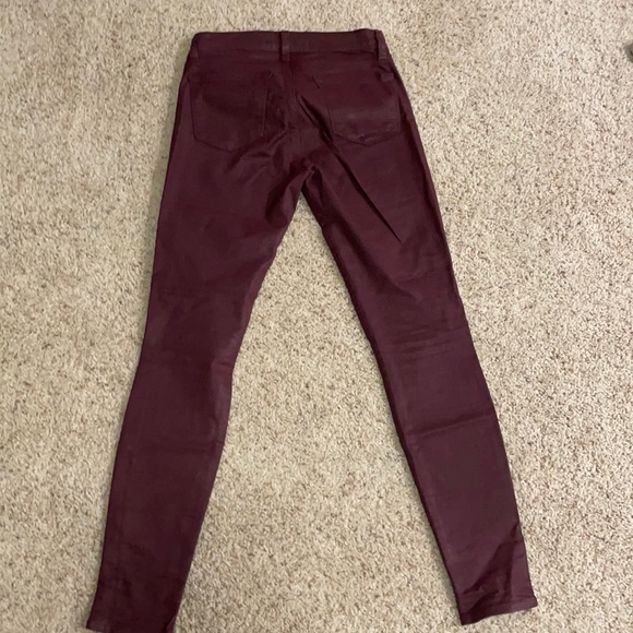 JBrand X Intermix Burgundy Waxed Skinny Jeans - Picture 3 of 4